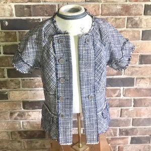 BCBG MaxAzria fitted tweed blazer XXS